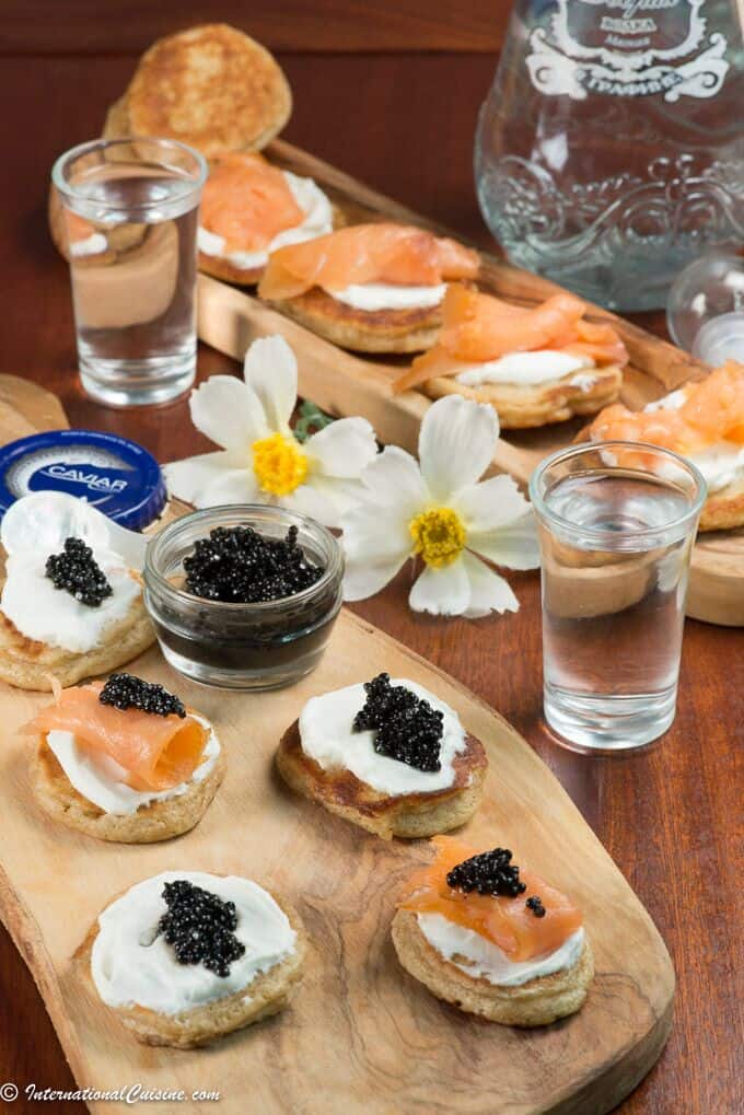 Blinis with Cream and Caviar - Kenoz